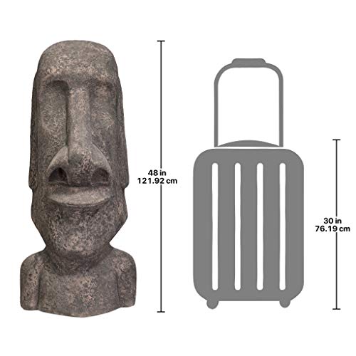 Design Toscano Easter Island Ahu Akivi Moai Monolith Garden Statue Extra Extra Large 48 Inch Grey Stone
