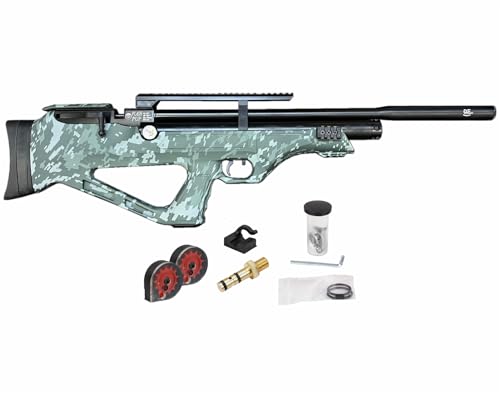 Wearable4U Hatsan FlashPup QE Limited Edition .25 Cal Air Rifle Bundle Digital Green Camo with Pellets, Targets, and Scope