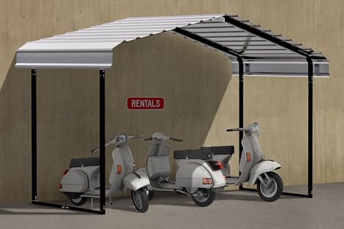 Arrow Shed Galvanized Steel Canopy 12’ x 6’ x 7’ Charcoal