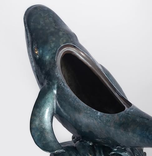 FENGSHUI-CAISHEN Pure Copper Whale Statue Blue