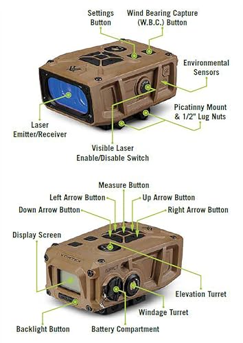 Vortex Ballistic Rail-Mounted Laser Rangefinder Impact 4000 Tan