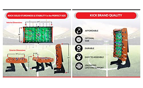 KICK Majesty 55" Folding Foosball Table Brown