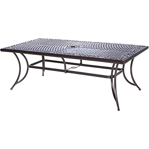 Hanover Renditions 11-Piece Outdoor Dining Set with Sunbrella® Fabric, 60"x84" Table & Swivel Chairs in Silver/Bronze