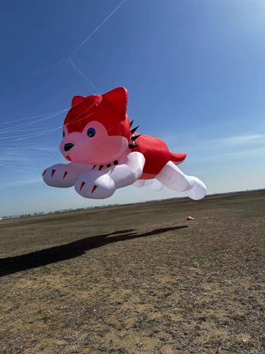 TiffyDance 40 Ft 3D Inflatable Huskies Kite Pendant Red
