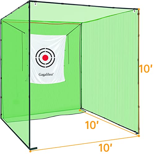 Gagalileo Golf Cage Hitting Net with Target Golf Training Aids Ball Return Net 10x10x10FT New Vision