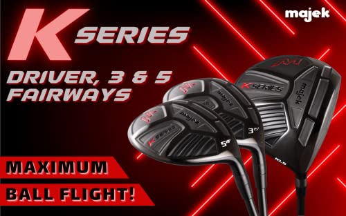 Majek K-Series Senior Men's High Launch 460cc Driver & Fairway Wood Set Black