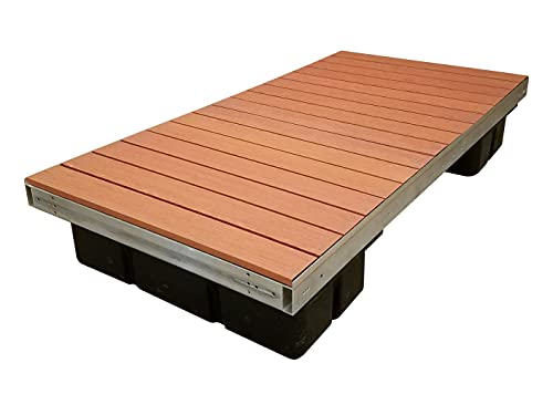 Patriot Docks Low Profile Floating Dock Section 4ft x 8ft Brown Woodgrain