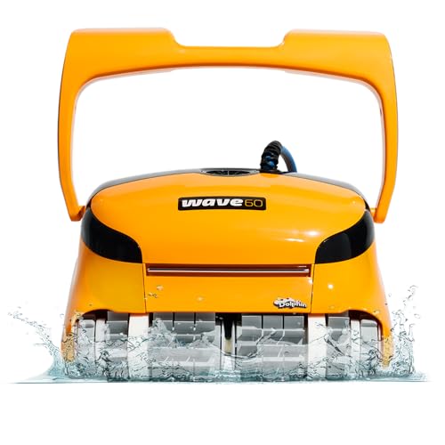 Dolphin Wave 60 Robotic Pool Vacuum Cleaner with Caddy Yellow