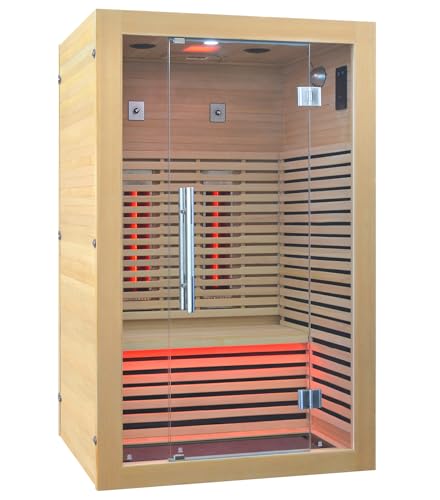 Kang Share Infrared Sauna Room 2 to 3 Person 1832W Low EMF + Carbon Plate Heater Indoor Dry Sauna, Home Spa Sauna, Wooden Canadian Hemlock KS-CG02