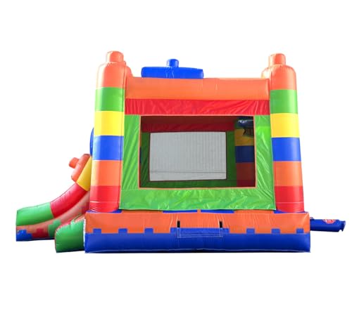 Pogo Bounce House Inflatable Bounce House with Slide Building Block