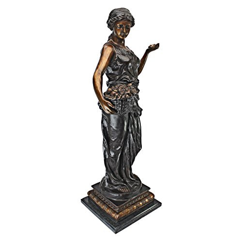 Design Toscano Woman of Nature Indoor/Outdoor Garden Statue 35 inches Tall Heirloom Cast Bronze Green Finish