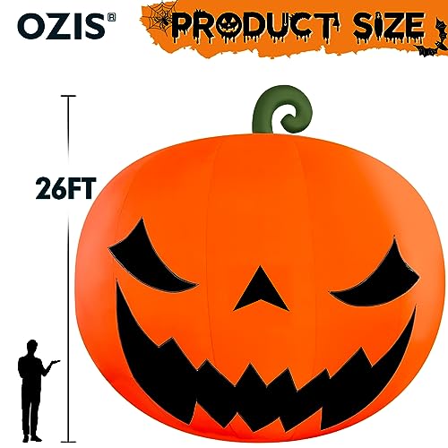 OZIS Giant 26Ft Premium Inflatable Pumpkin Decoration with Blower Orange