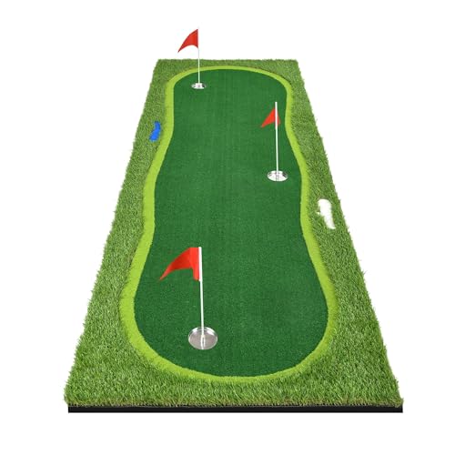 DWVO Golf Putting Green 3.3X10ft Practice Putting Mat Green