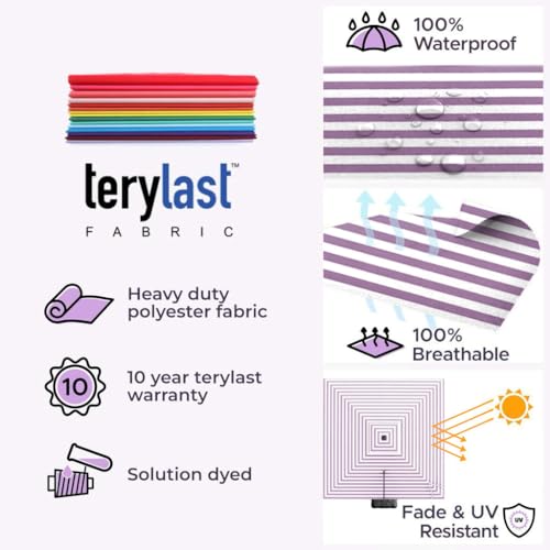 Midtown Umbrellas 9x9 Ft Outdoor Cantilever Patio Umbrella - Terylast Midtown Stripes