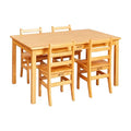 ECR4Kids Rectangular Hardwood Table & Chairs Set Honey