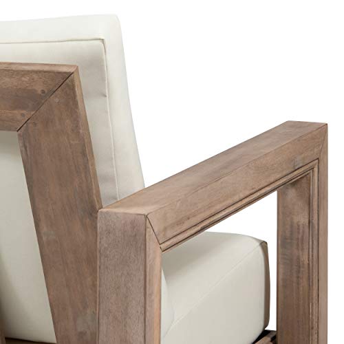 Christopher Knight Home Randy Outdoor Acacia Wood Loveseat Set with Coffee Table Brown and Beige