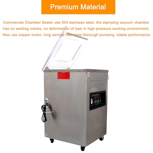 WYDDDARY Heavy Duty Single Chamber Vacuum Sealer 110V Stainless Steel 900W 17.7inch Sealing Length