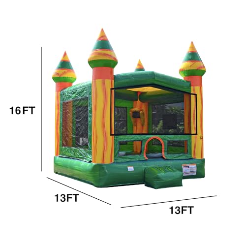 JumpOrange Amazon River Commercial Bounce House with Blower Green