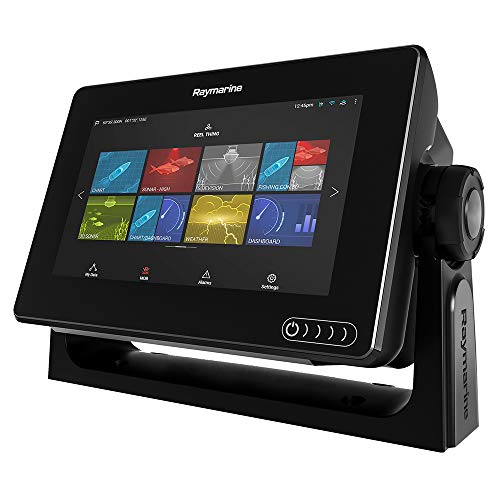 Raymarine Axiom 7 Fish Finder with GPS, WiFi, Chirp Sonar, Downvision and Transducer, Navionics+ Black