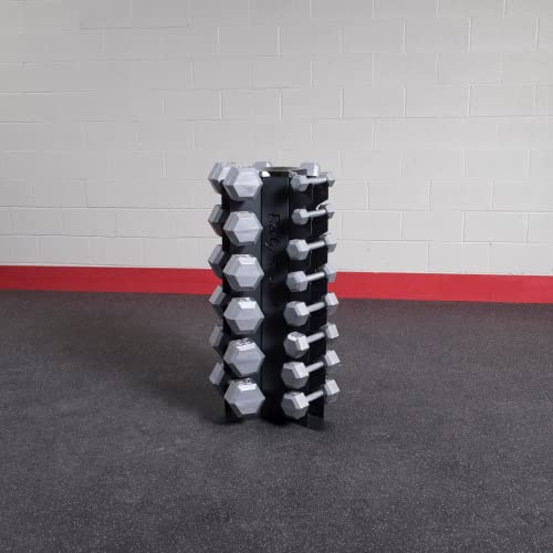 Body-Solid Hex Dumbbell Set with Rack Black/Grey
