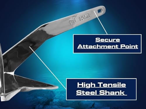 MarineNow AISI 316 Stainless Steel Shovel Scoop Anchor with Roll Bar 33 lb