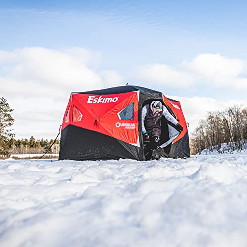 Eskimo Outbreak 650XD Pop-up Portable Insulated Ice Fishing Shelter 5-7 Person Red/Black