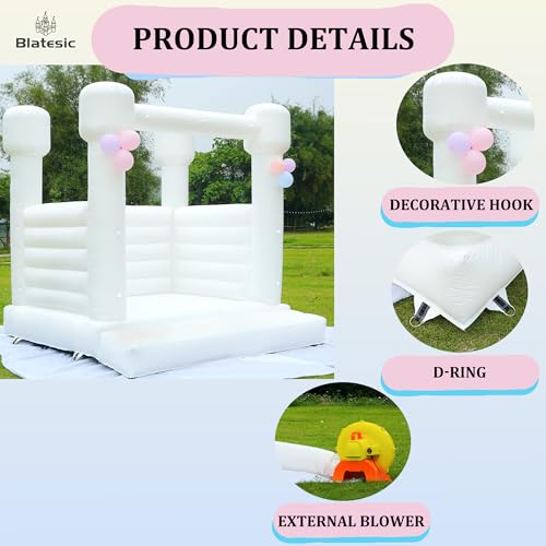 Blatesic Inflatable White Bounce House with Blower
