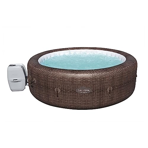 Bestway SaluSpa Sun Shade Canopy & St. Mortiz Inflatable Hot Tub Brown