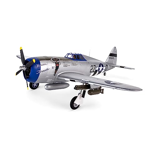 E-flite RC Airplane P-47 Razorback 1.2m BNF Basic Gray