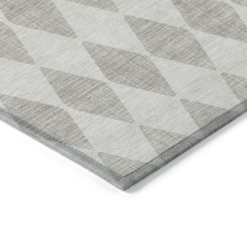 HomeRoots 9' x 12' Beige Geometric Washable Non-Skid Indoor Outdoor Area Rug