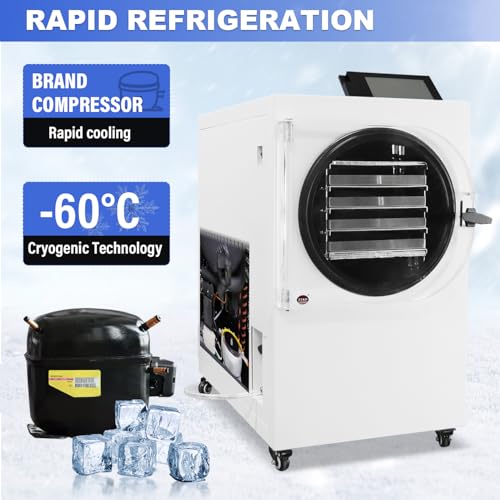 HNZXIB ZZKD -60℃ Vacuum Freeze Dryer Machine for Home, Food Grade White