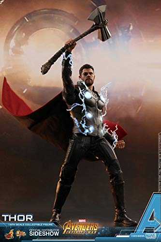 Hot Toys Marvel Avengers Infinity War Thor 1/6 Scale Action Figure Metallic Silver and Light Blue