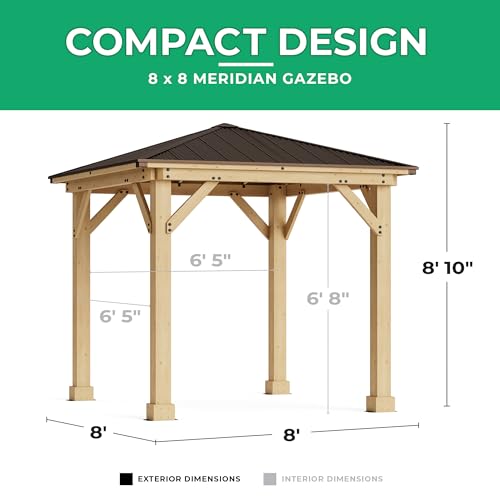 Yardistry 8 x 8 Meridian Gazebo Brown