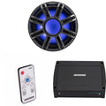 KICKER MWF 12-Inch Premium Marine Subwoofer & 48KXMA4002 Marine Amp Bundle with LED Remote