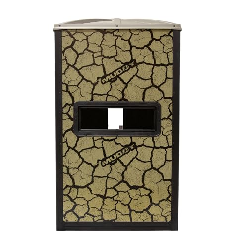 MUDDY Striker Box Blind with Elite 10 Tower, Steel Wall Construction, Cracked Mud Camo Multi