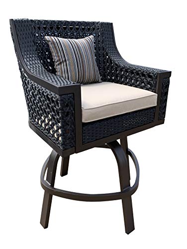 Bridgeton Moore Monterey Outdoor Pub Patio Bar Dining Set of 5 Black