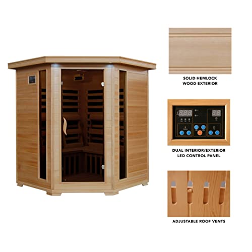 Blue Wave HeatWave BSA2420 4 Person Hemlock Carbon Infrared Sauna