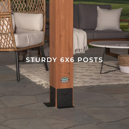 Backyard Discovery Beaumont 24' x 12' Cedar Wood Pergola Kit Light Brown