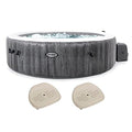 Intex PureSpa Plus Portable Inflatable Hot Tub with Non-Slip Seat Gray