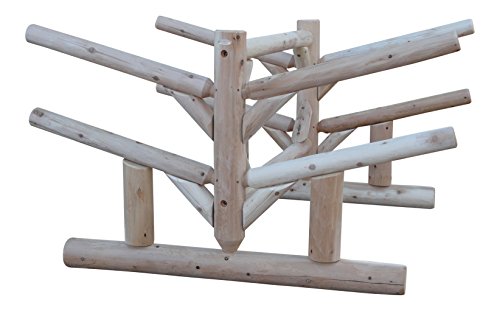 Log Kayak Rack 4 Place Paddle Board Storage Unfinished