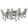 Highwood Weatherly 7pc Rectangular Counter Height Dining Set 72" x 42" Harbor Gray