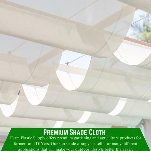 Farm Plastic Supply White Shade Cloth 50% Mesh Fabric 20' x 200'