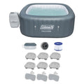 Bestway Coleman Hawaii AirJet Inflatable Hot Tub with EnergySense Cover Grey + 6 Spa Seats + 3 Pillows