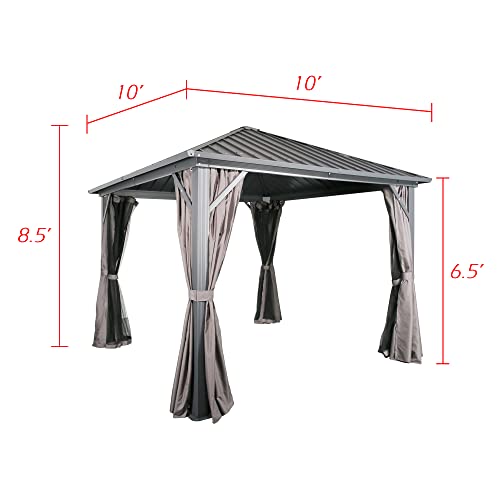 Patio Tree 10' x 10' Hardtop Gazebo Gray