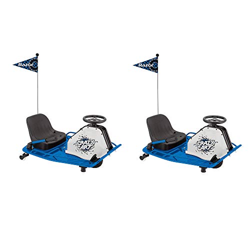 Razor High Torque Motorized Crazy Cart with Drift Bar Blue 2 Pack