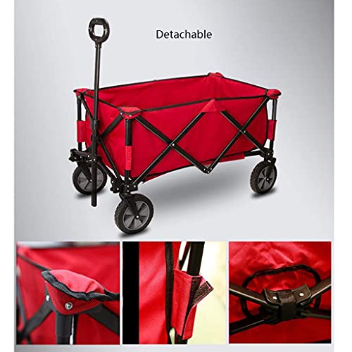 5sssallefaa Folding Wagon Garden Cart Red 105x43x85cm
