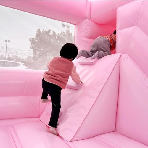 Inmaqui Pink Inflatable Bounce House with Slide and Air Blower