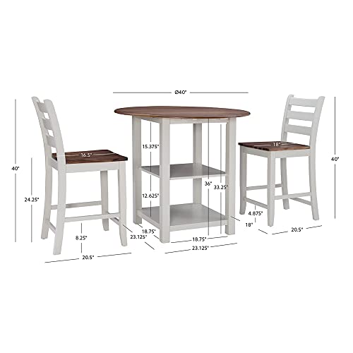 Powell Company Sita Three Piece Counter Dining Set Light Grey & Birch