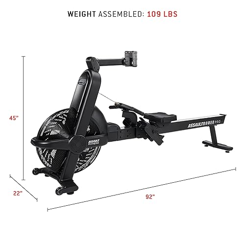 Assault Fitness AssaultRower Pro - Rower Workout Machine Black