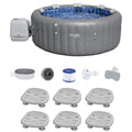 Bestway SaluSpa Santorini HydroJet Inflatable Hot Tub 180 Jets 6-Pack Non Slip Seats